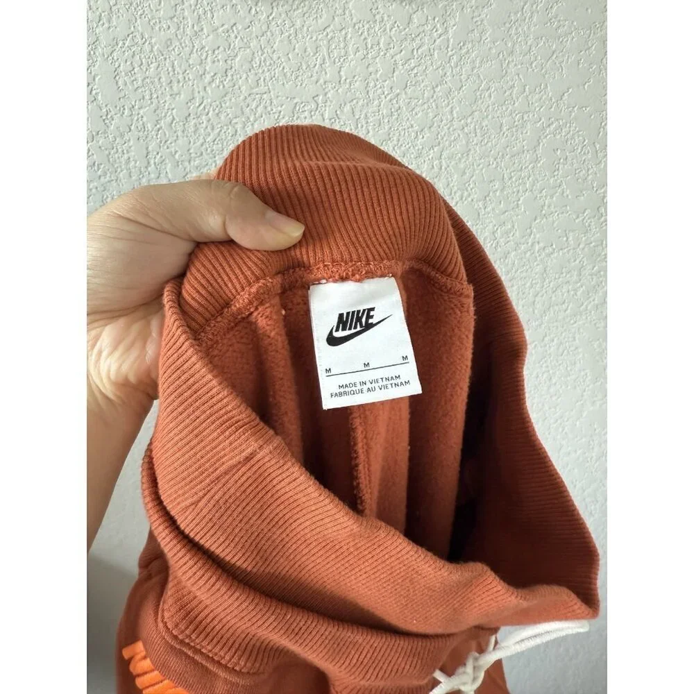 Nike Sportswear Swoosh High Rise Fleece Joggers Orange Baggy Loungewear Sporty M